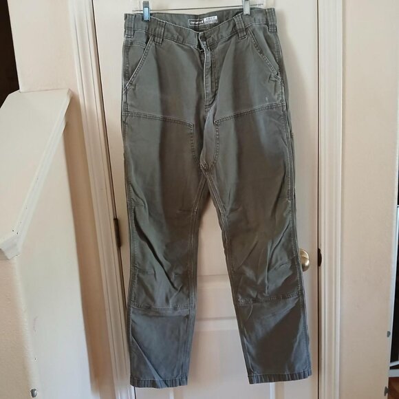 Thrashed distressed vintage green Carhartt relaxed fit work pants in size 34x34 - Picture 1 of 7